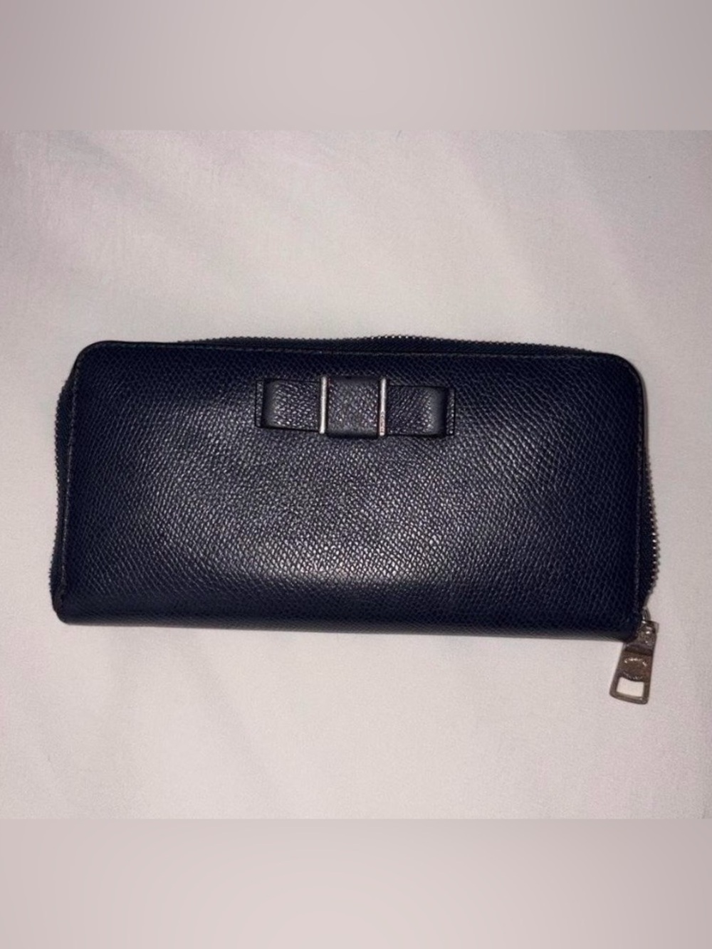 Coach Darcy Bow Long Zip Wallet in Navy